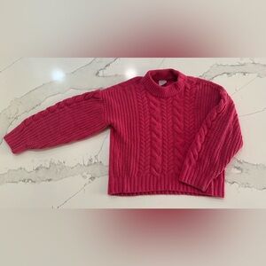 Abercrombie Size 9/10 Kids Fuchsia Cable Knit Sweater